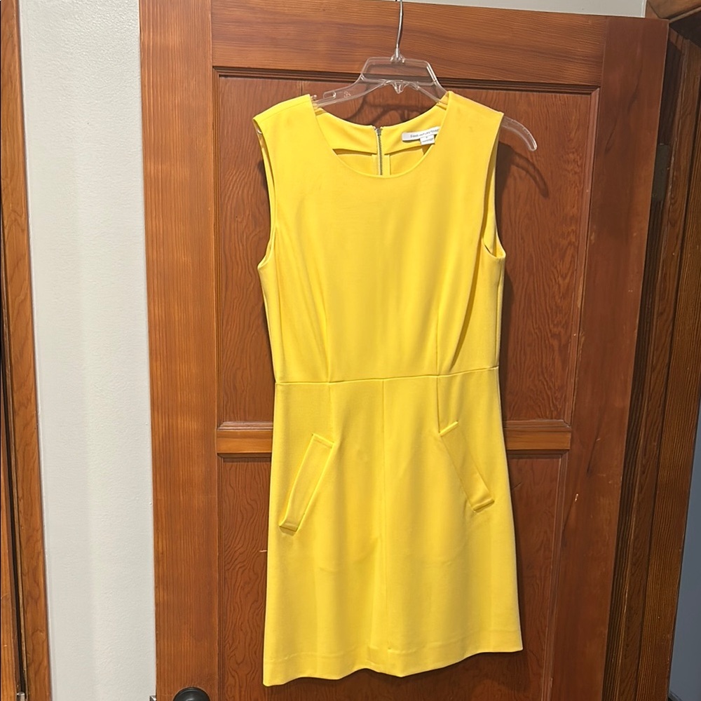 Diane Von Furstenberg Yellow Sheath Mini Dress